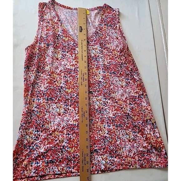 Liz Lange 2 Piec Blouse SzL Bubble Gum Confetti Camisole & Duster Croquet Sleeve - Picture 10 of 16